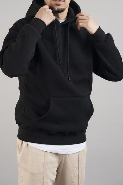 bombe Men's Hooded Basic Sweatshirt Black