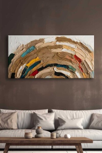 Voovart Soyut Gökkuşağı Dekoratif Kanvas Tablo -VOOV2657