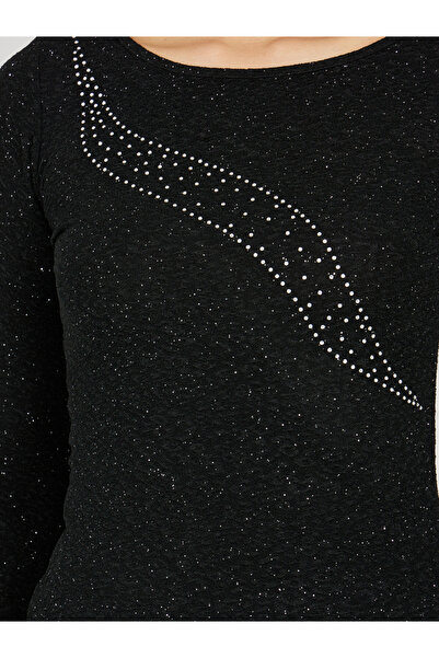 Styli Shimmer Embellished Knit Top and Bootcut Pant Set