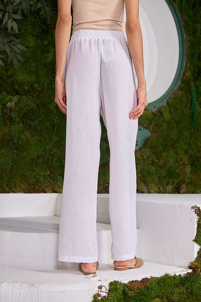 MİA NOURA Linen Blend - Elastic Waist Loose Paca Pants