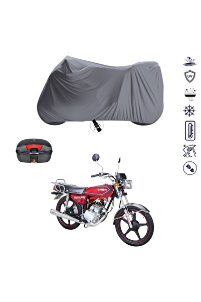 Teksin Kuba CG 100_KM 125-6 Çantalı Motosiklet Brandası 4 Mevsim Su Geçirmez Motor Brandası