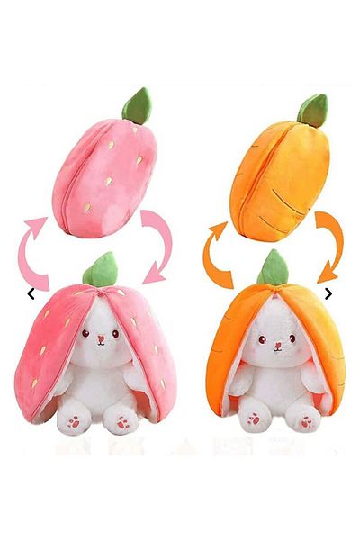 Happy Toys 40CM CARROT STRAWBERRY RABBIT PLUSH SLEEPING FRIEND