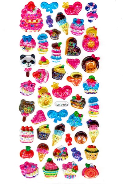 Limmy Αυτοκόλλητο 18x9cm Candy Animal Pattern Αστραφτερό αυτοκόλλητο ανάγλυφο Planner - Dfh018