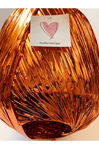 Makromİps Premium Metallic Paper - Shiny Evening Dress Polyester Bag and Hat Decorated Knitted Rope