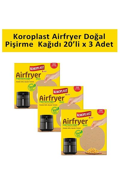 Koroplast Airfryer Natural Baking Paper (Compatible with XXL) X 3Pcs