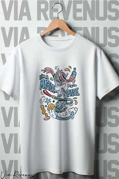 Vordevia Λευκό Oversize T-Shirt - Με εκτύπωση Bugs Bunny