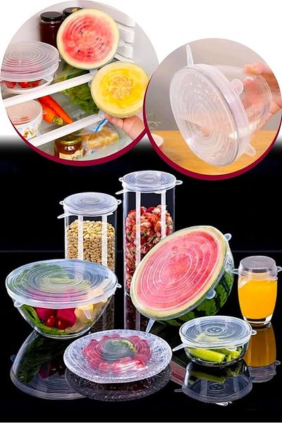 Kenpool Storage Silicone 6 Size Round Stretch Storage Cover Protector Fresh Food Bonnet