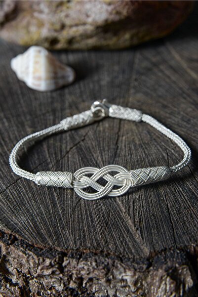 Aquamarine Sonsuzluk Gümüş Kazaziye Bileklik