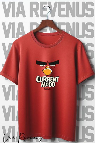 Vordevia Angry Birds Red Oversize T-Shirt - Crew Neck