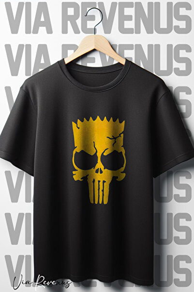 Vordevia Μαύρο μπλουζάκι με στάμπα Oversize Wide Fit Crew Neck