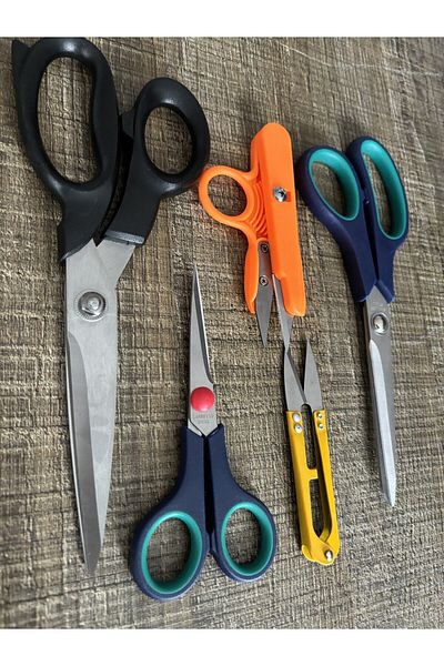 DİBA AVM 5-Piece Scissors Set - Tailor, Thread Cleaning and Stationery Scissors