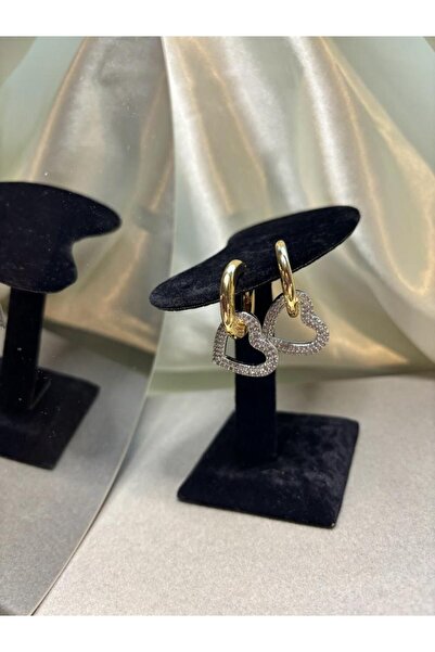 su jewelry collective shine Latest Trend Zircon Stone Heart Detailed Earrings