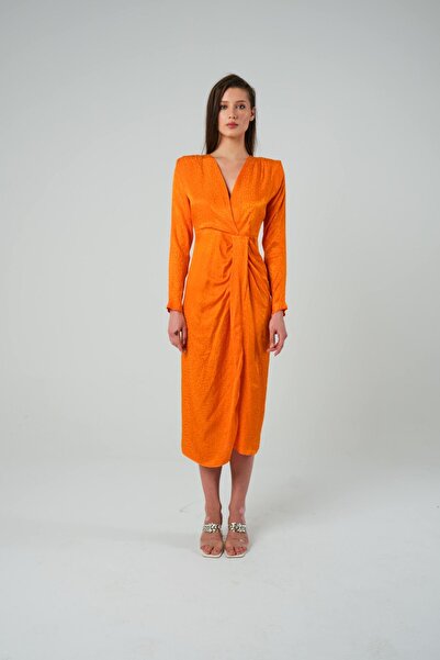 M&G FASHlON V YAKA BÜZGÜLÜ ELBİSE