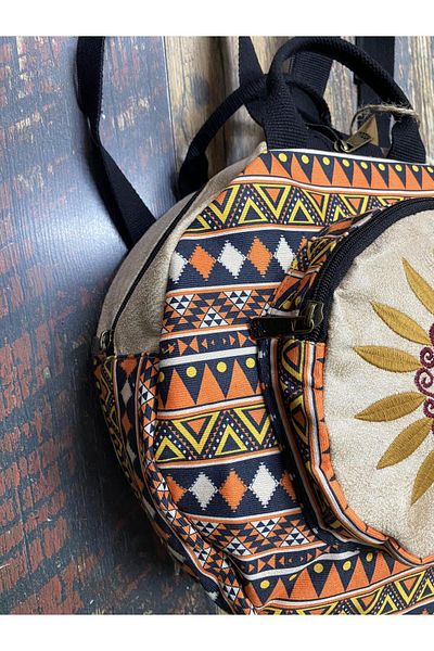 Street Bag Σακίδιο πλάτης Fargin Bohemian Embroidered Round - Αδιάβροχο, για καθημερινά ταξίδια