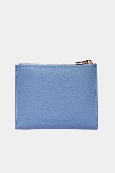 Grande 2805 Portofel de damă din piele naturală cu fermoar cu fermoar Flother Baby Blue