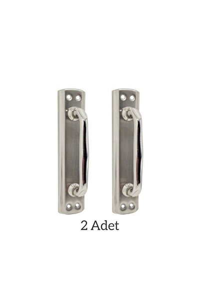 Nobel Elif Çekme Nikel Seten Kapı Kolu Sürgülü Ve Çekmeli Kapılar Için 17.5x4cm (2 Adet)
