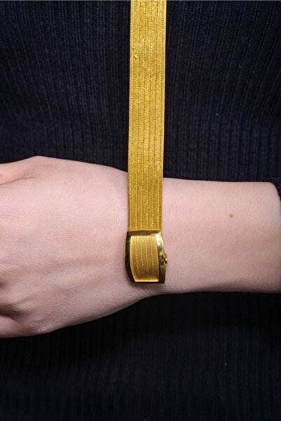 Aquamarine 7 Sıra Altın Kaplama Gümüş Trabzon Hasır Bileklik