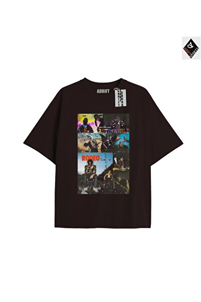 Adrift Tricou unisex oversize negru Travis Scott - Potrivire confortabilă