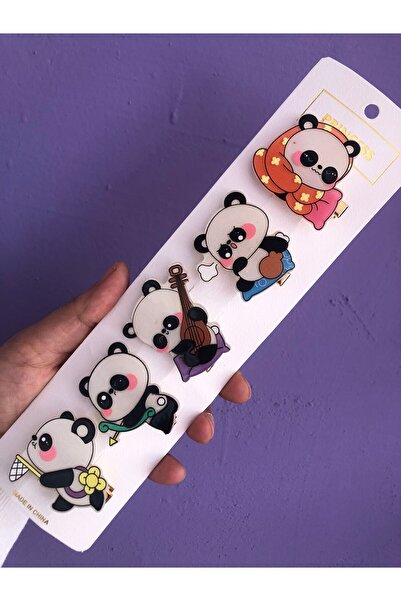 synshop مجموعة إبزيم للفتيات من كونغ فو باندا كاواي كوريا أنيمي 5 قطع 5 سم