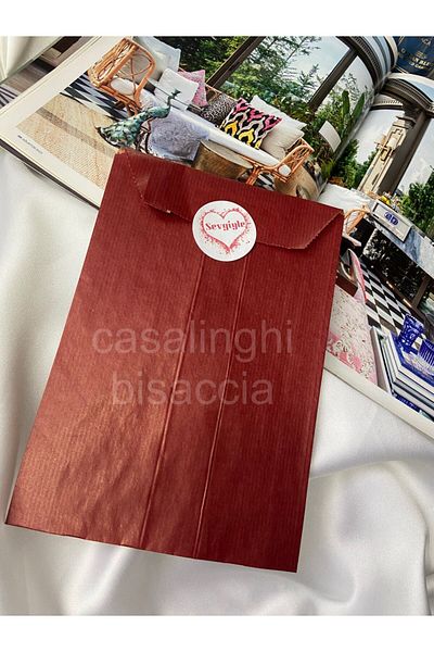CASALINGHI Claret Red Banded Gift Package Banded Claret Color Gift Package 15*4*21 cm- 5 Pieces