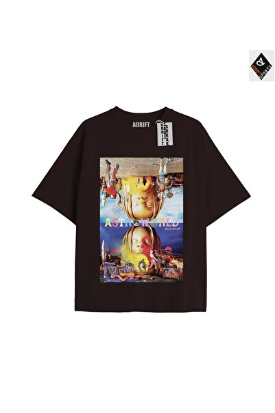 Adrift تي شيرت ترافيس سكوت أسود كبير الحجم للجنسين - قصة مريحة