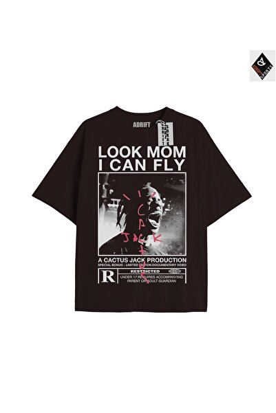 Adrift Tricou unisex oversize negru Travis Scott - Potrivire confortabilă