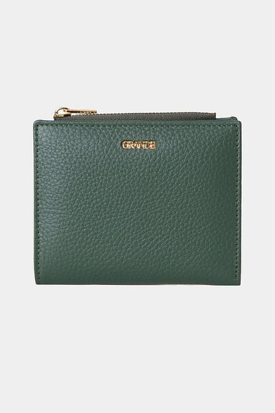 Grande 2805 Genuine Real Leather Women's Wallet with Snap Fasteners and Zipper Flother Green