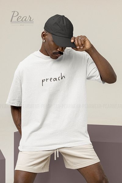 Pear Wear Unisex Preach Printed Oversize T-Shirt