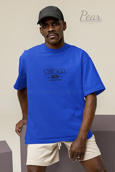 Pear Wear Unisex Oversize Chicago Printed T-Shirt