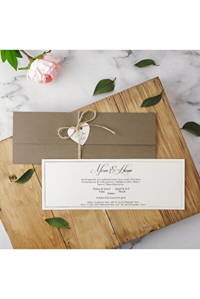 BAHARİSTİC DAVETİYE 10222 DÜĞÜN KINA NİKAH NİŞAN 50 ADET (BASKISIZDIR)