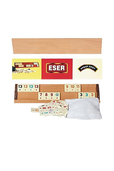 ESER Wooden Large Size Okey Set 1st Class Quality Stoned Game Set