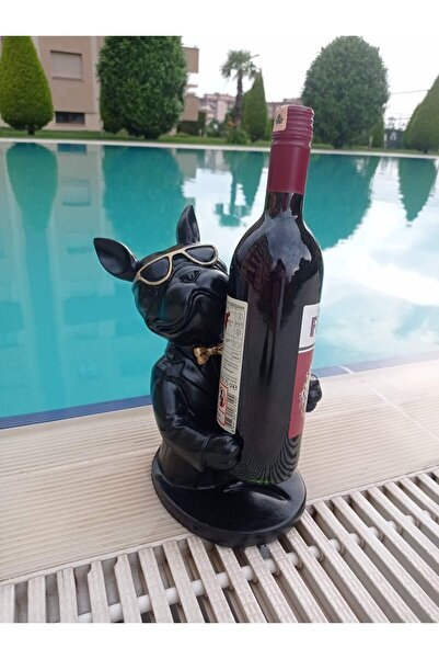 BilgeCe hoMe Bulldog Şaraplık Heykeli, Bulldog Köpek Şaraplık, Polyester Heykel