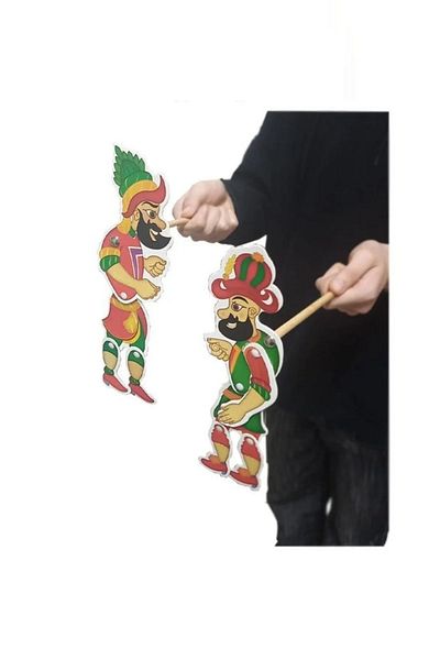 HOBBYRONS مجموعة ألعاب Karagöz وHacivat، مجموعة ألعاب الدمى الصغيرة مقاس 26 سم