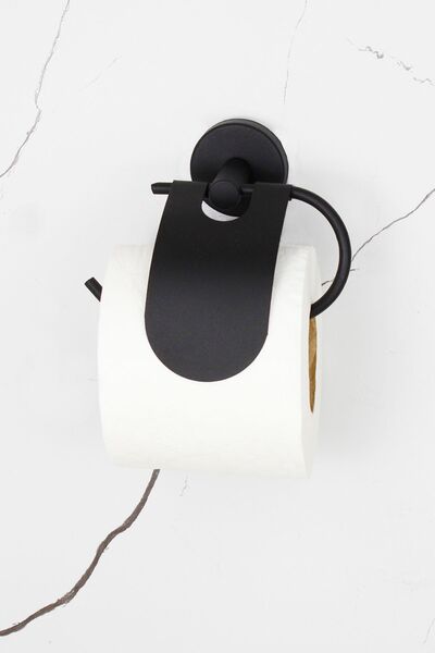 HIMYHOME Μαύρο ματ χαρτί υγείας με μισό κάλυμμα - Κρεμάστρα μπάνιου και WC