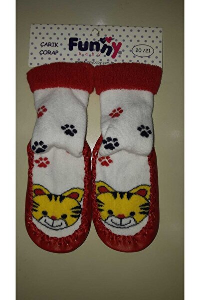Funny Deri Tabanlı Çarık Çorap