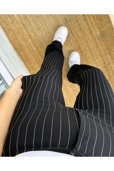 SUYA US WEAR بنطلون مخطط واسع الساق
