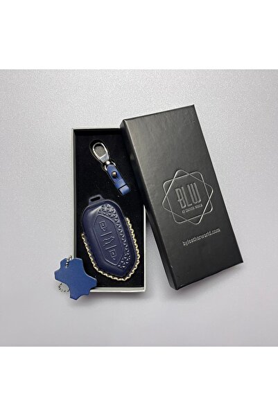 By Leather World Togg T10X uyumlu anahtar kılıfı Lacivert