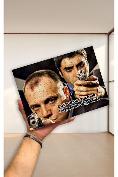 ludio Kurtlar Vadisi Polat & Çakır ''Dostun Dostumdur'' Dikdörtgen A4 Hediyelik 99 Parça Puzzle