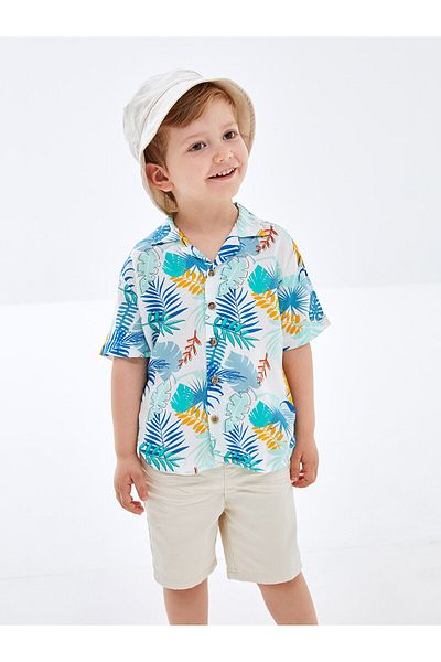 LC Waikiki Lcw Resort Collar Short Sleeve Printed Baby Boy Shirt