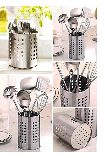 Genel Markalar Metal Silindir Kaşıklık Tezgah Üstü Servis Standı Dik Kaşıklık Düzenleyici