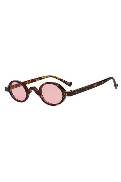 Mathilda Aksesuar Leopard Framed Pink Glass Minimal Retro Unisex Sunglasses