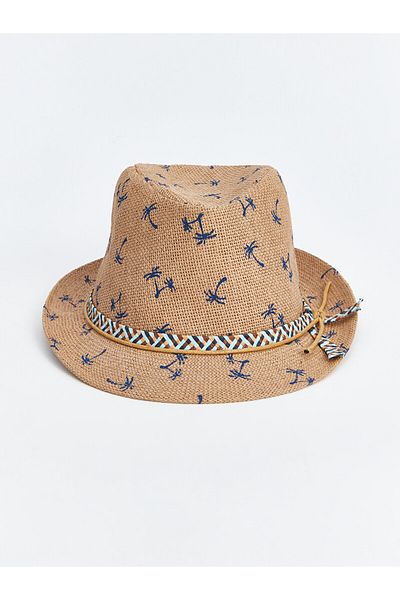 LC Waikiki Boy's Straw Fedora Hat - LCW Printed