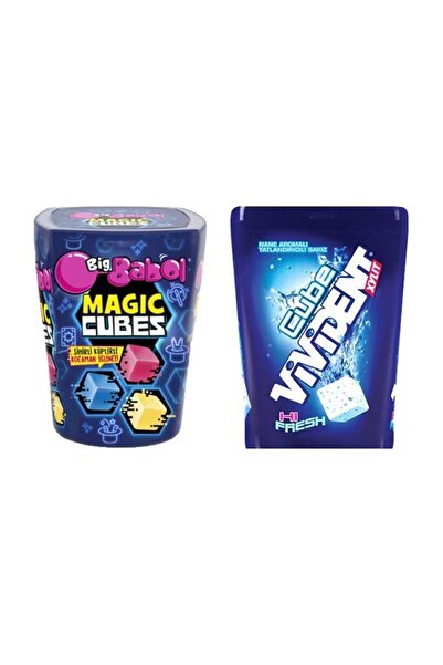 Vivident Cube Sakız Nane 86 Gr. X 1 Adet + Big Babol Magıc Cubes Sakız Karışık Meyve 86 Gr. X 1 Adet