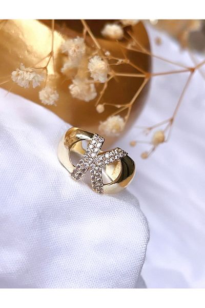 KBC STORE Kbc Stone Letter Ring (Letter K)