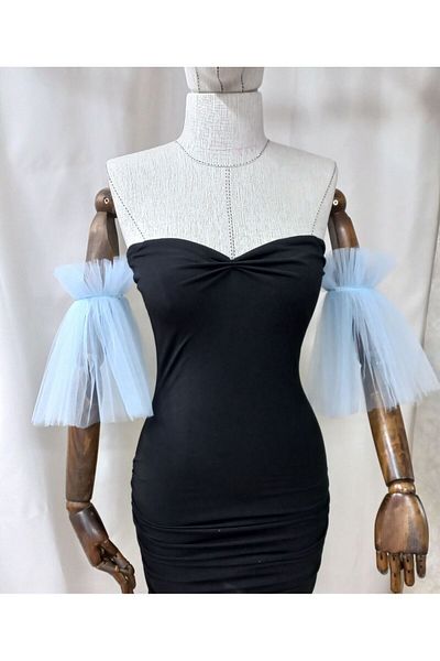 es moda shop المسابقة للموسم الجديد - أكمام من التول باللون الأزرق للأطفال