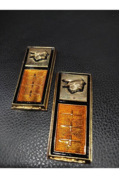 SS Oto Etiketçilere Nostaljik Özel Sarı Metal Döküm Direk Arması 2 Adet(KIRMI...