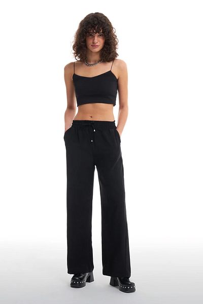 Quzu Loose Cut Elastic Waist Trousers - 24Y71314