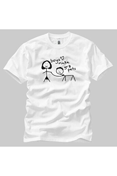 Built By Crazy Μπλουζάκι Unisex 'Boys Make Great Pets'