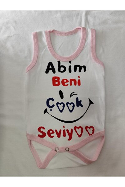 ABİM BENİ ÇOK SEVİYOR ASKILI BEBE ZIBIN 40/1 PENYE İNTERLOK KUMAŞ İMALATTAN %100 PAMUK