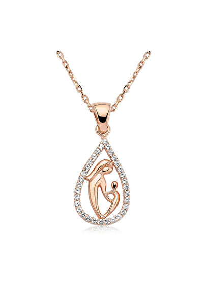 Gumush Gümüş Damla Anne Çocuk Kolyesi